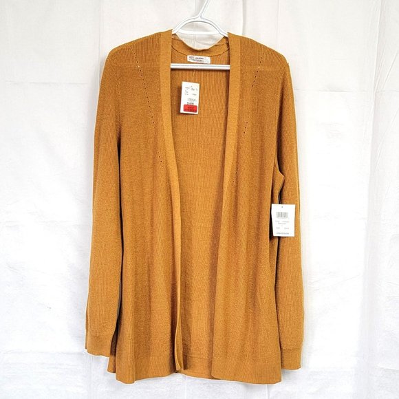 89th & Madison Sweaters - NWT Mustard Open Front Cardigan